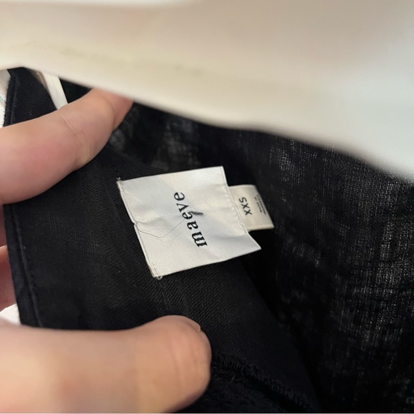 Anthropologie Maeve Black 100% Linen High Neck Asymmetrical Halter Top XXS - Picture 7 of 8